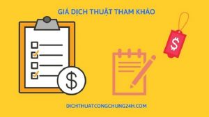 bảng giá dịch thuật tham khảo