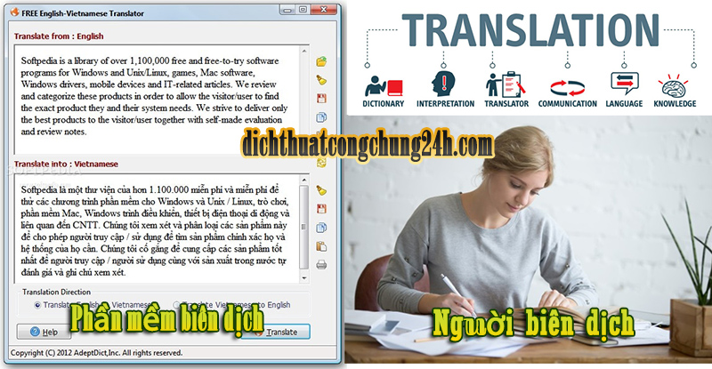 so sánh công cụ dịch và người dịch